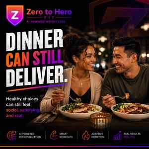 Couple sharing a meal and drinks at a restaurant table