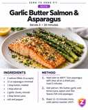 Garlic butter salmon and roasted asparagus, the repeat anchor dinner Jason logs in ZeroToHero several nights a week